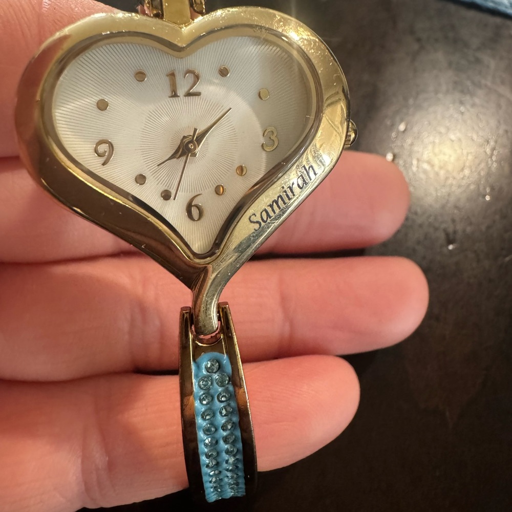 Samitron Heart-Shaped Gold Watch Pendant